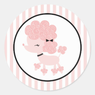 Adesivo Poodle Francês de Desenho Animado