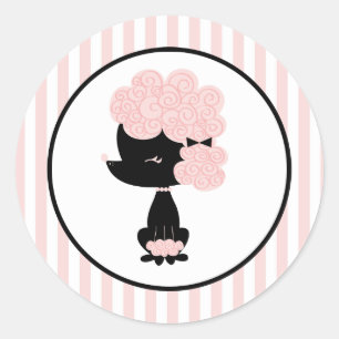 Adesivo Poodle Francês de Desenho Animado