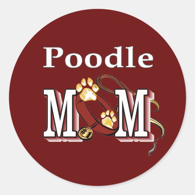 Adesivo Poodle MOM Gifts (Frente)