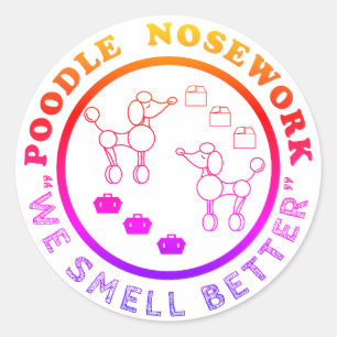 Adesivo Poodle Nosework - Cheiramos Melhor Sticker