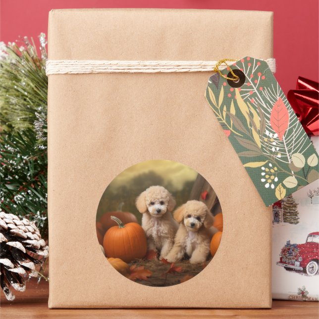 Adesivo Poodle Puppy Autumn Delight Pumpkin (Feriado)