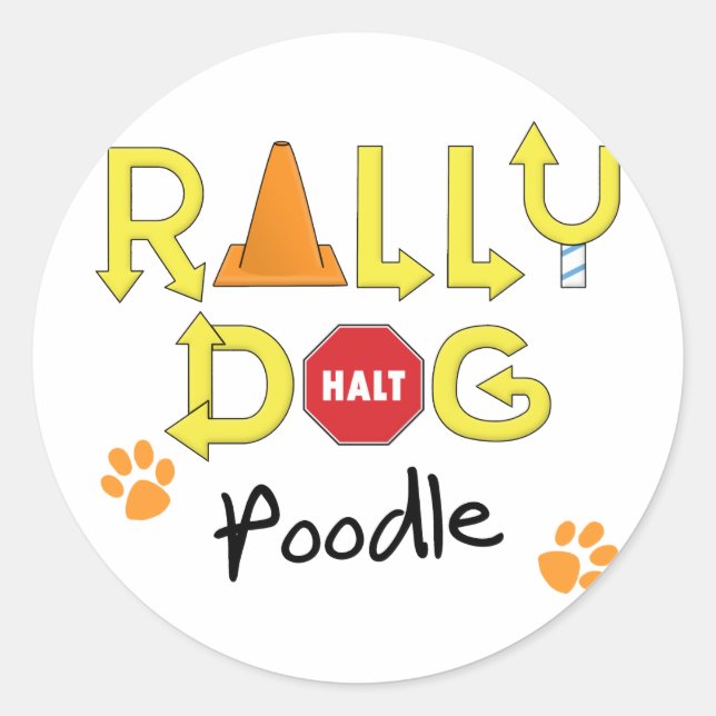 Adesivo Poodle Rally Dog (Frente)
