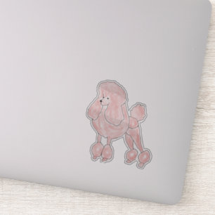 Adesivo Poodle Rosa
