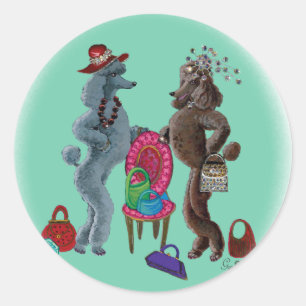 Adesivo Poodles e Diamantes