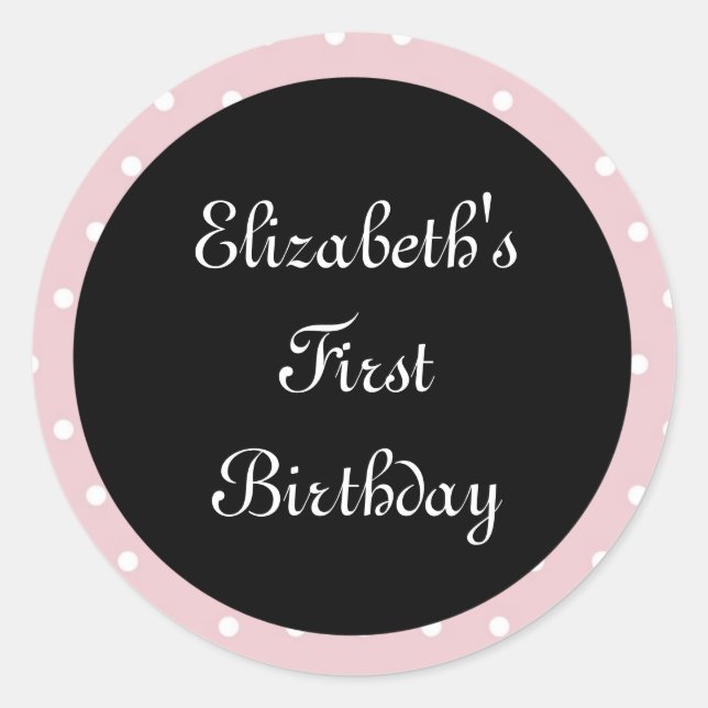 Adesivo Poodles em Paris, Redondos Redondos de Pink (Frente)