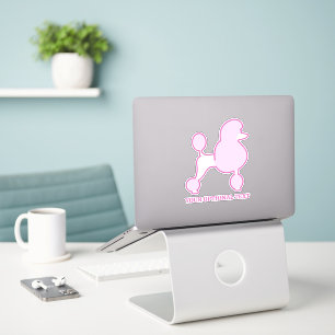 Adesivo Poodles Rosa de Texto Personalizado
