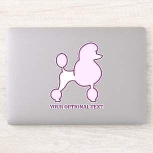 Adesivo Poodles Rosa de Texto Personalizado