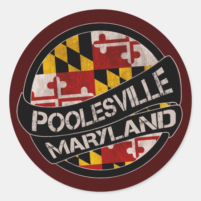 Adesivo Poolesville Maryland flag grunge stickers (Frente)