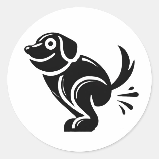 Adesivo Poop Acontece A Canina Pooping (Frente)