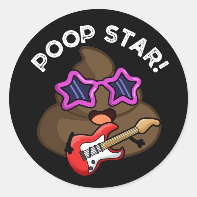 Adesivo Poop Star Funny Pop Star Pun Dark BG (Frente)