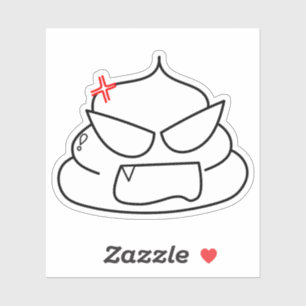 Adesivo Poop zangado - Brootsch, o PooPoo