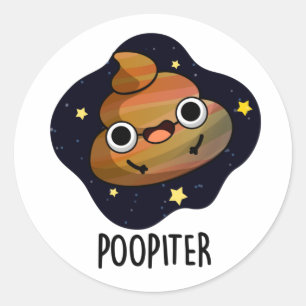 Adesivo Poopiter Funny Planet Jupiter Pun