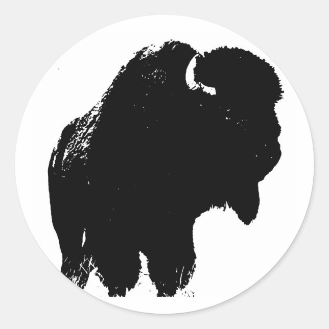 Adesivo Pop Art Buffalo Bison Silhouette (Frente)