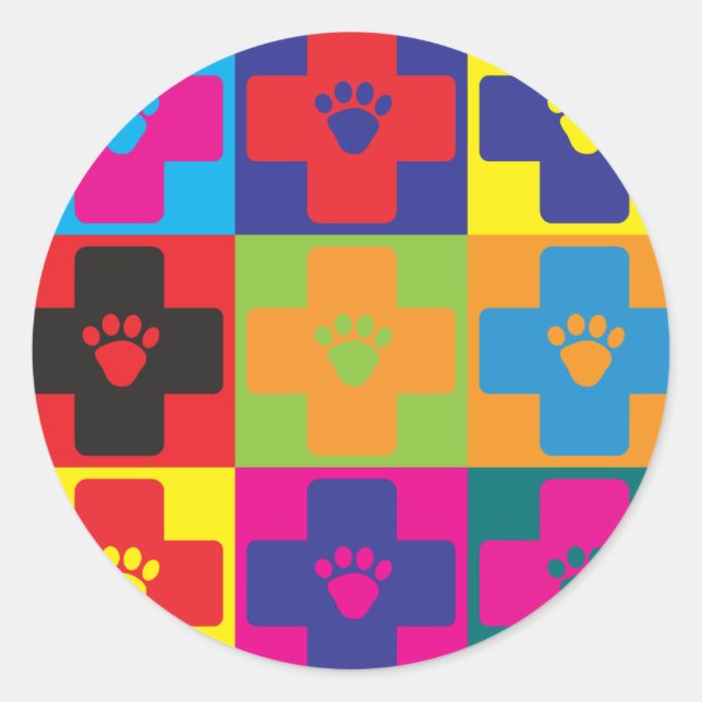 Adesivo Pop art da medicina veterinária (Frente)