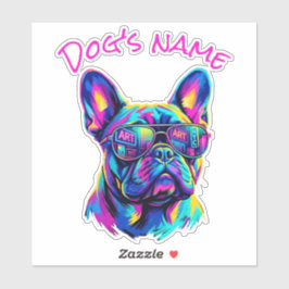 Adesivo Pop Art French Bulldog NYC Personalized Name