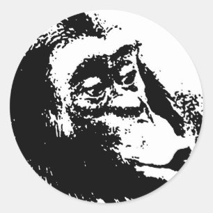 Adesivo Pop Art Funny Chimpanzé
