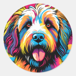 Adesivo Pop Art Labradoodle Retrato