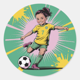 Adesivo Pop Art Quic Girls Festa de aniversário de futebol