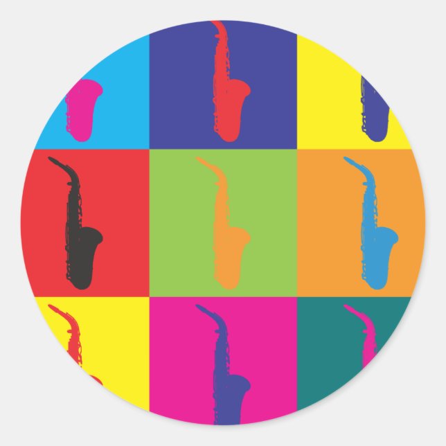 Adesivo Pop Art saxofone (Frente)