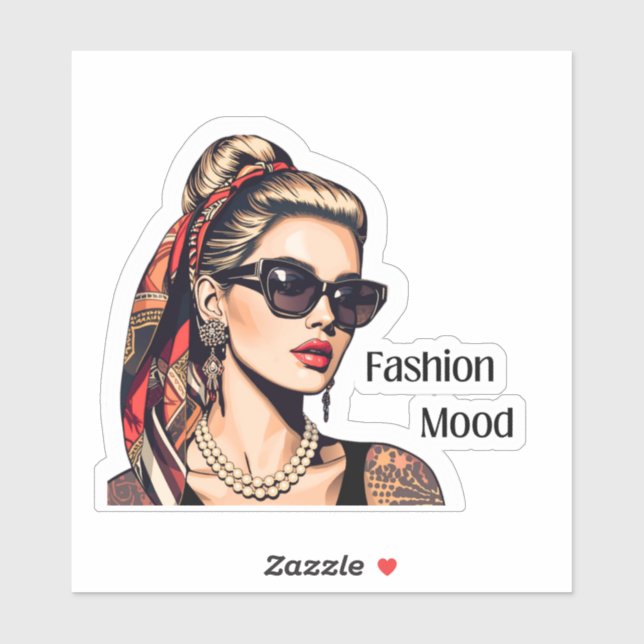 Adesivo Pop Art Woman  Fashion Mood (Folha)