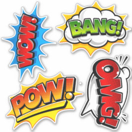 Adesivo Pop Art Wow Bang OMG Pow!