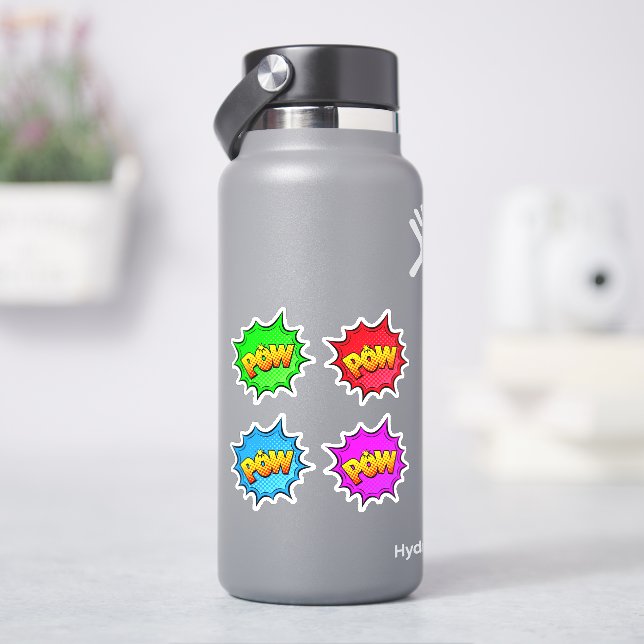 Adesivo POP Burst Art Amarelo em 4 cores em vinil de 4" (HidroFlask)