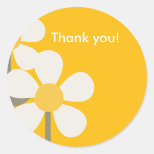 Adesivo POP DAISY Yellow Customizable Favor Sticker