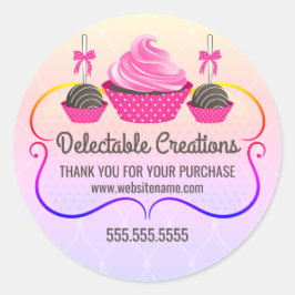 Adesivo Pop De Bolo cupcake Arco-Íris Dessert Caixas