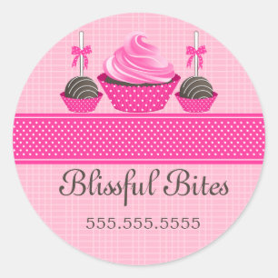 Adesivo Pop de bolos de Cupcake elegantes
