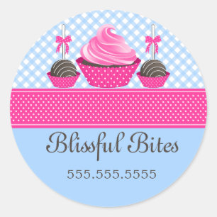 Adesivo Pop de bolos de Cupcake elegantes
