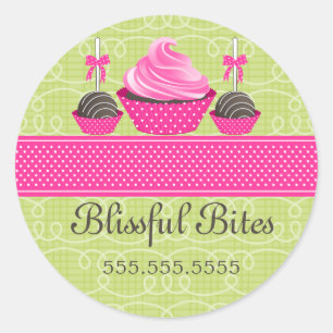 Adesivo Pop de bolos de Cupcake elegantes