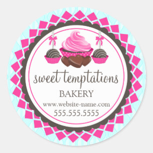 Adesivo Pop de bolos Elegantes de Cupcake