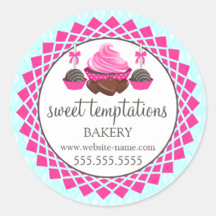 Adesivo Pop de bolos Elegantes de Cupcake