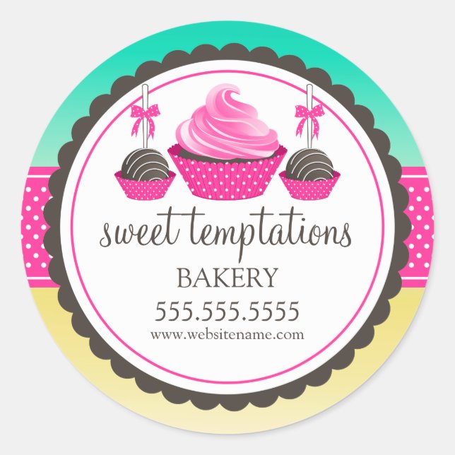 Adesivo Pop de cupcake e de bolachas para festas (Frente)