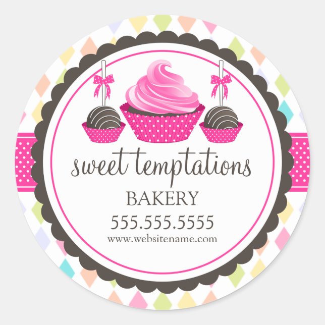 Adesivo Pop de cupcake e de bolachas para festas (Frente)