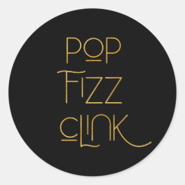 Adesivo Pop Fizz Clink Elegante Tipografia