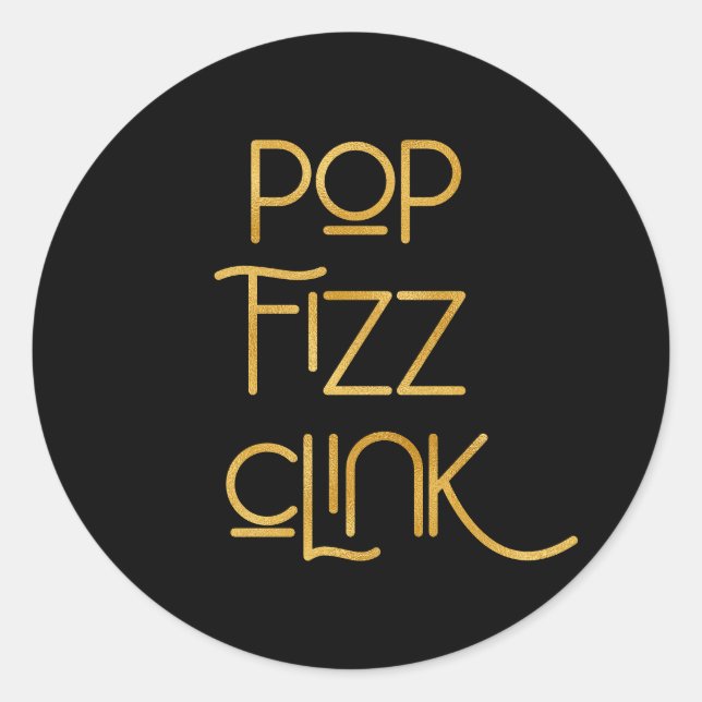 Adesivo Pop Fizz Clink Elegante Tipografia (Frente)