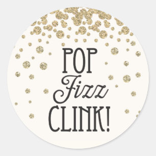 Adesivo Pop Fizz Clink Sticker - Partido da Véspera de Ano