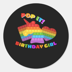 Adesivo Pop It Dot Day Unicorn For Birthday Girl