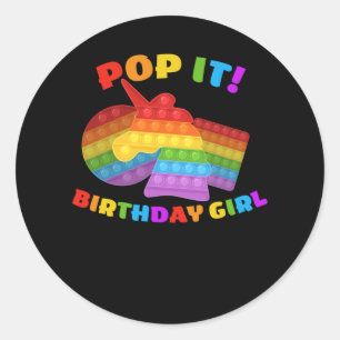 Adesivo Pop It Dot Day Unicorn For Birthday Girl