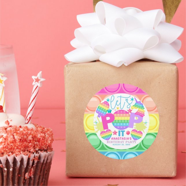 Adesivo Pop It Girl Birthday Personalizado (Festa)
