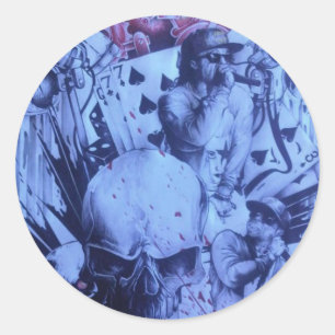 Adesivo Pop Músicos Impressão de Arte Roxo Azul