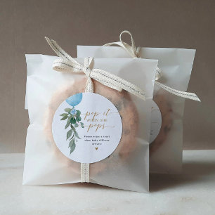 Adesivo Pop Quando Pop O Chá de fraldas Verde Do Balão