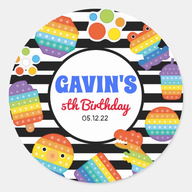 Adesivo Pop Toca de Aniversário, Pau de Aniversário de Fid (Frente)