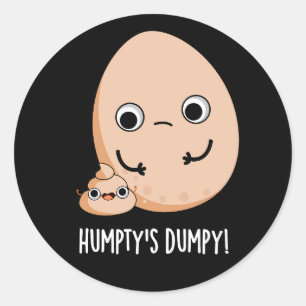 Adesivo Popa de Ovo Muito Engraçado da Humpty Pun Dark BG