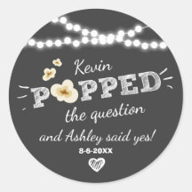 Popcorn de Casamento de Noivado de Pergunta