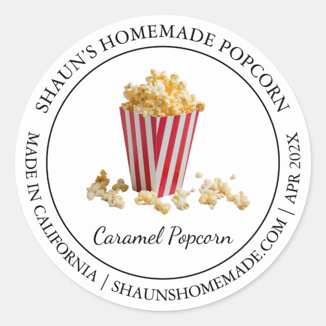 Adesivo Popcorn Modern label (Frente)