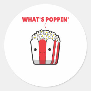 Adesivo Popcorn Whats Poppin Engraçado Sdizendo
