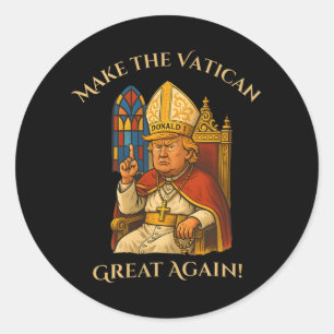 Adesivo Pope Trump Funny Trump Vaticano Christian Retro Ch