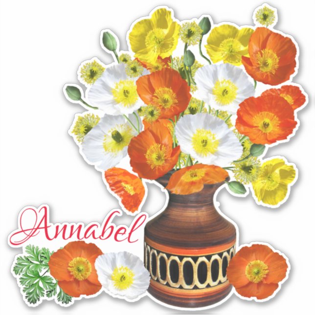 Adesivo Poppies Insulares Personalizados no Vase Sticker (Frente)
